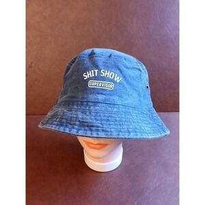 NWOT SHITSHOW SUPERVISOR Bucket Hat Vlue Denim Size 8.5 #1576